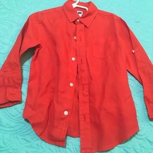 Janie and jack 3t red linen shirt